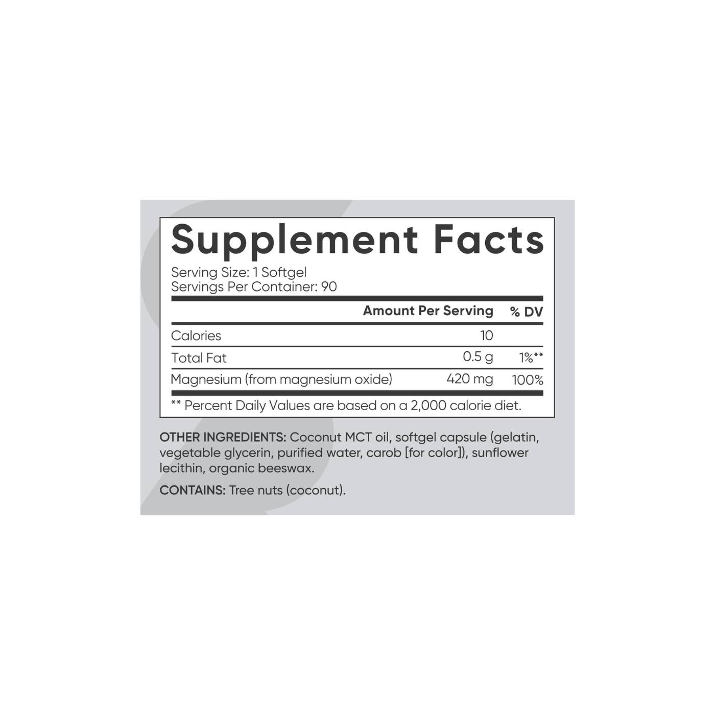 Magnesium Oxide 420MG (90 SOFOTGELS)