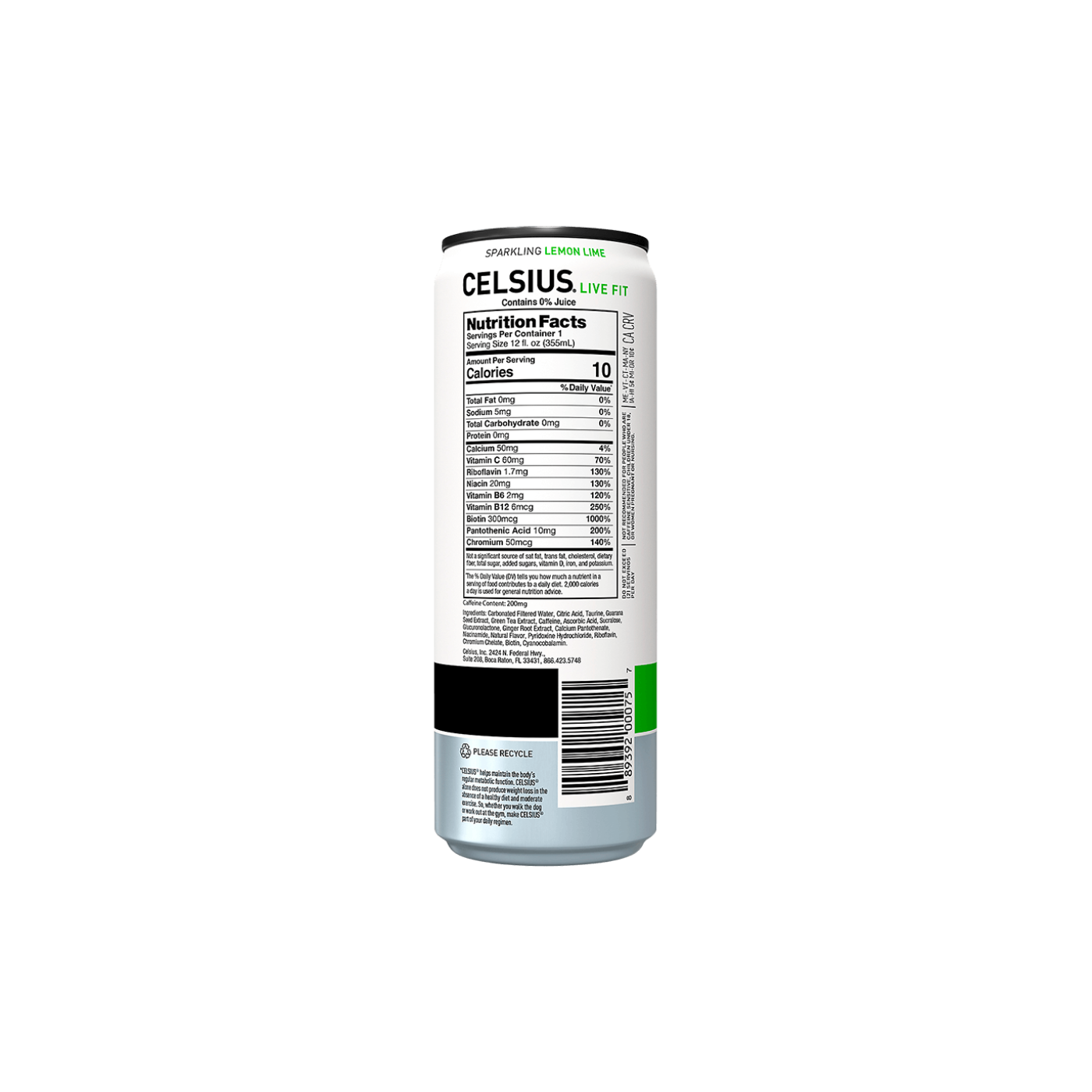 CELSIUS LEMON LIME - 355ML