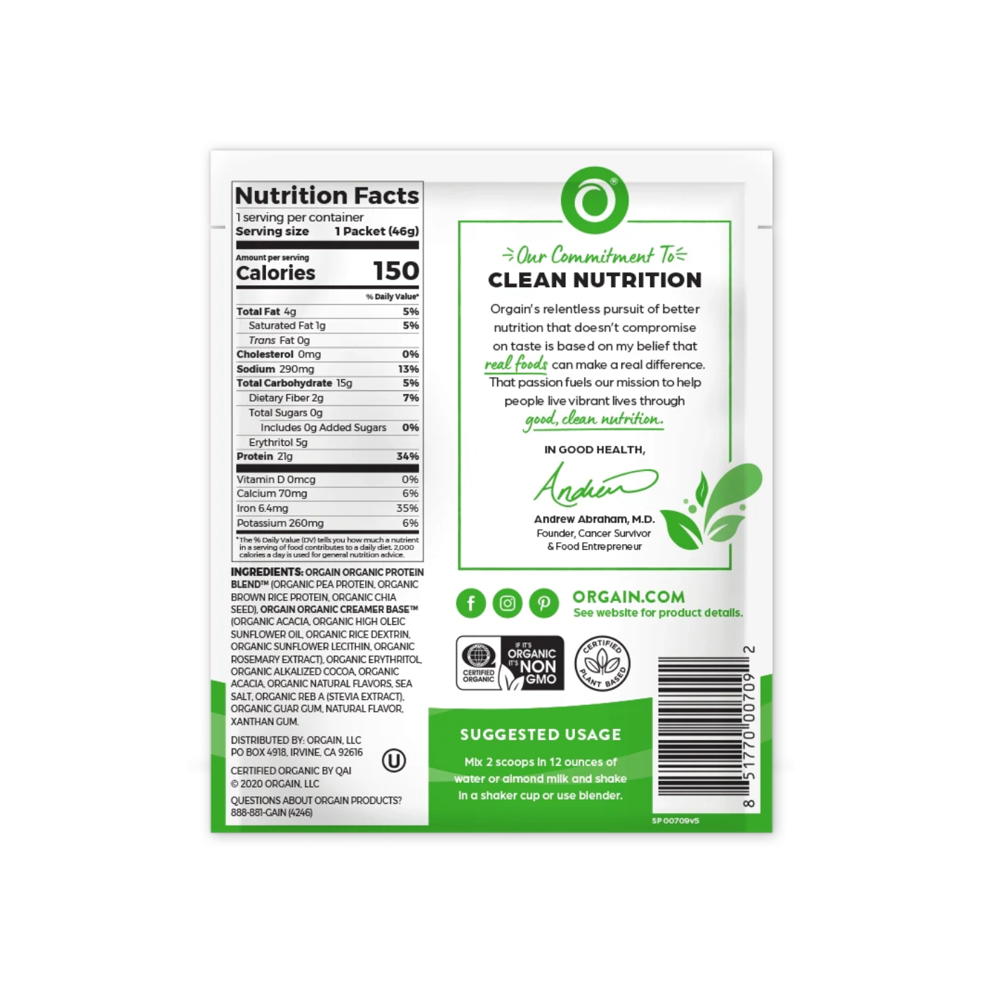 Orgain Pack Chocolate