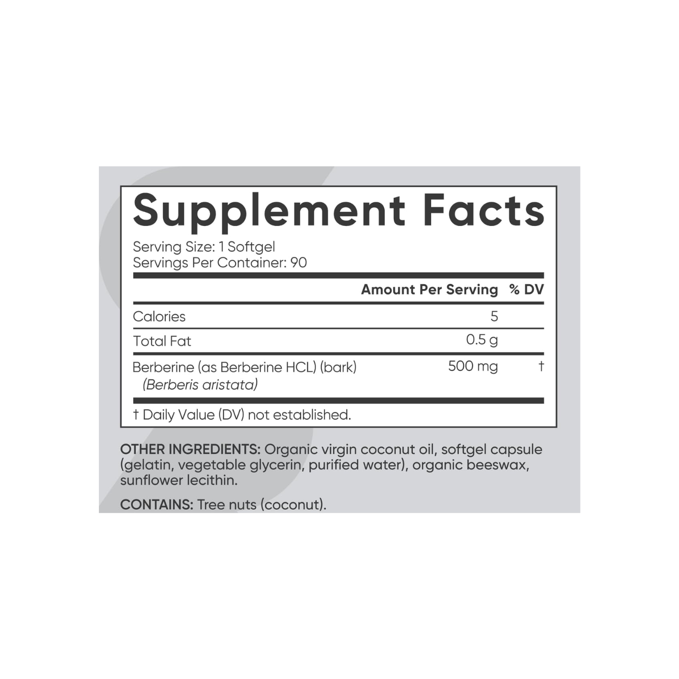 Berberine 500mg 90 softgel