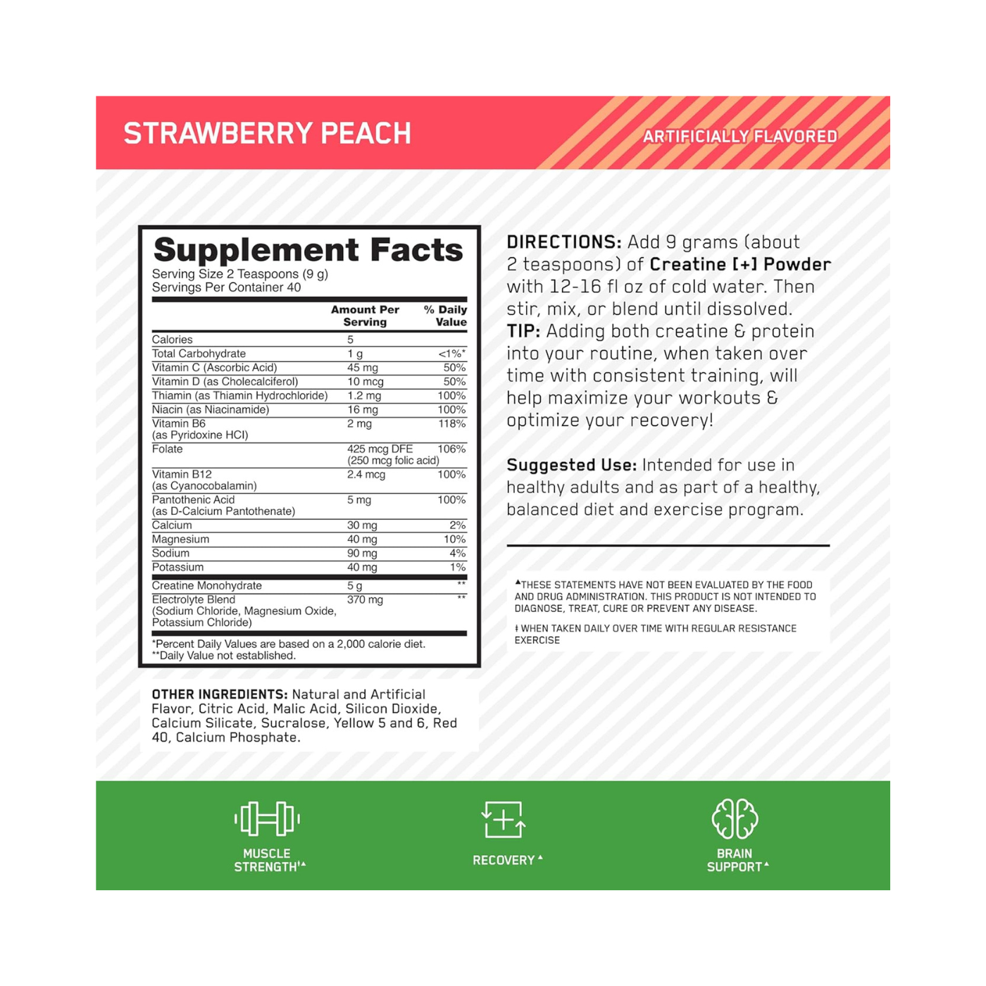 ON Creatine Plus Strawberry Peach