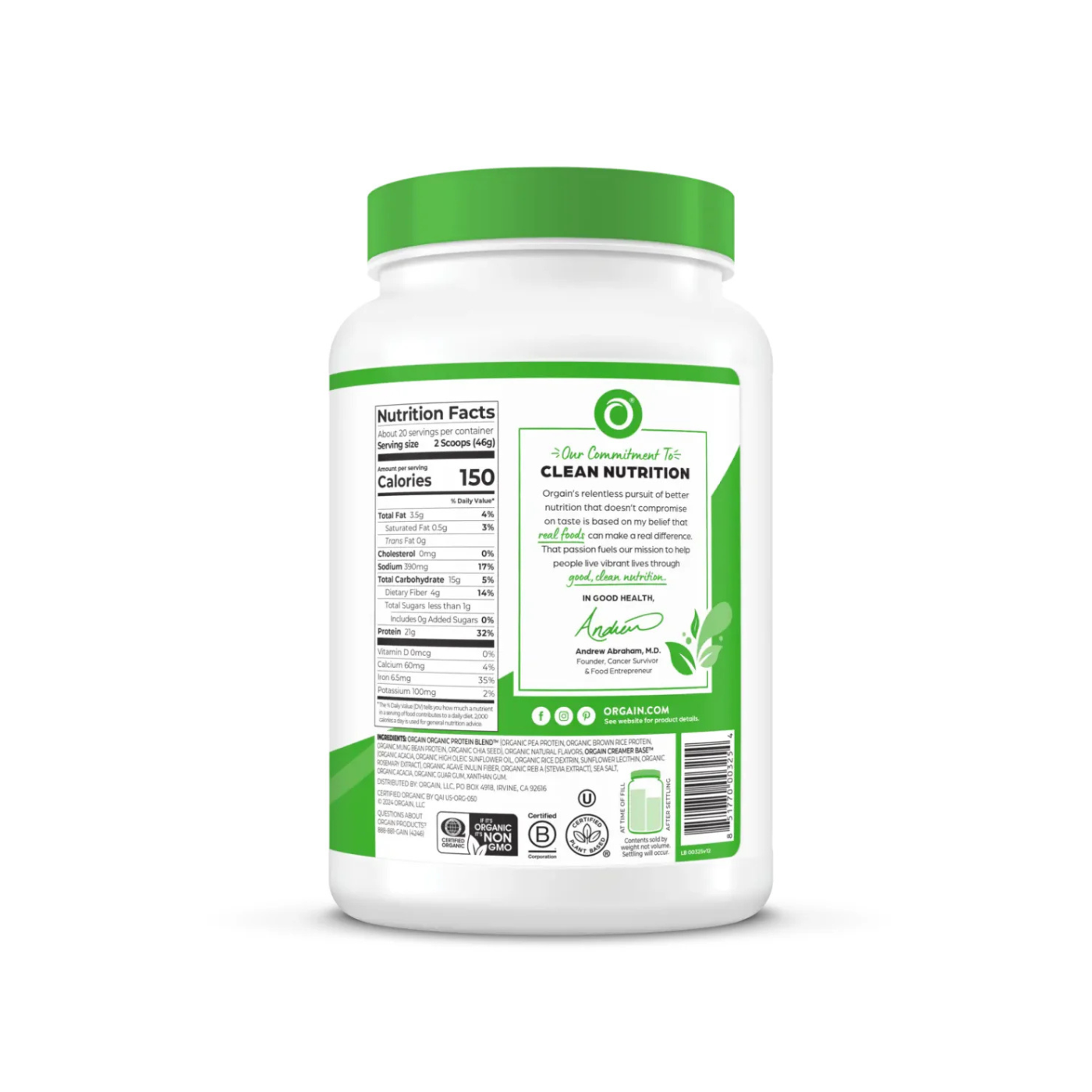 Organic Protein Plant Based 2lb Vanilla