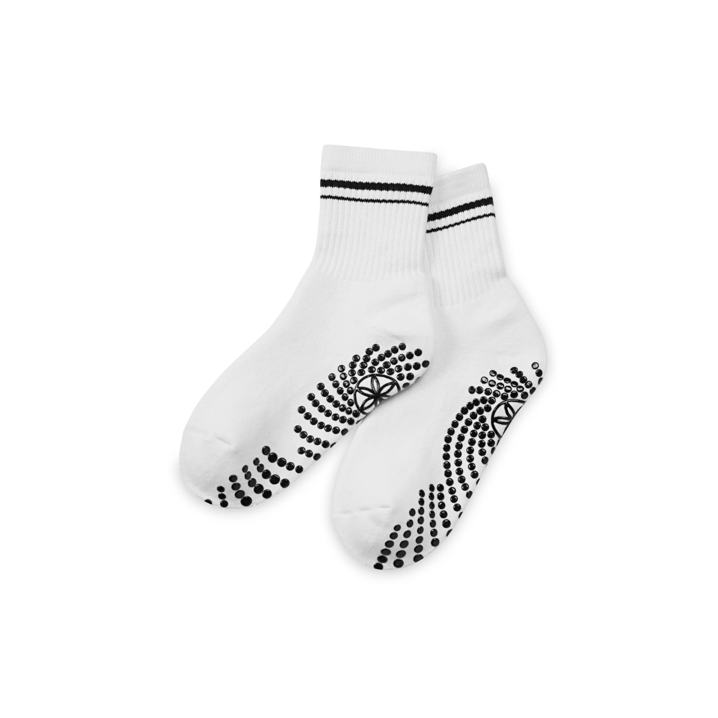 Gaiam Grippy Crew Socks Black White