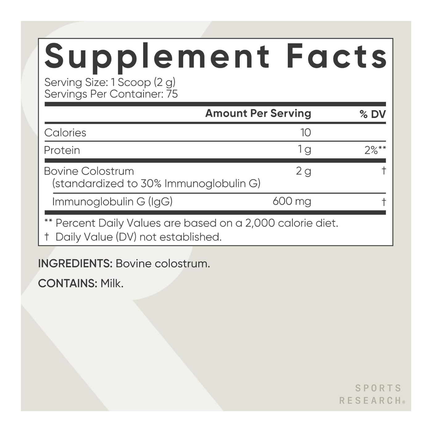 Colostrum Powder Unflavored