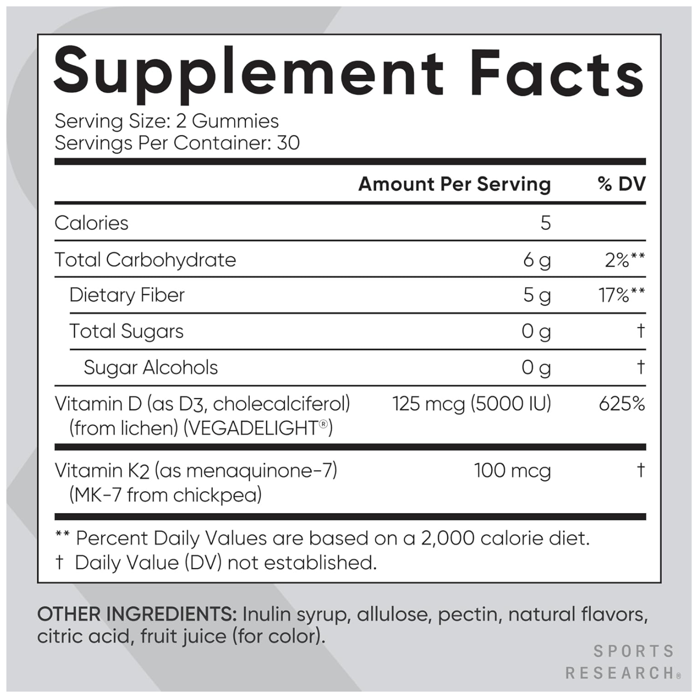 Sport Vegan D3 125MG +K2 Gummies