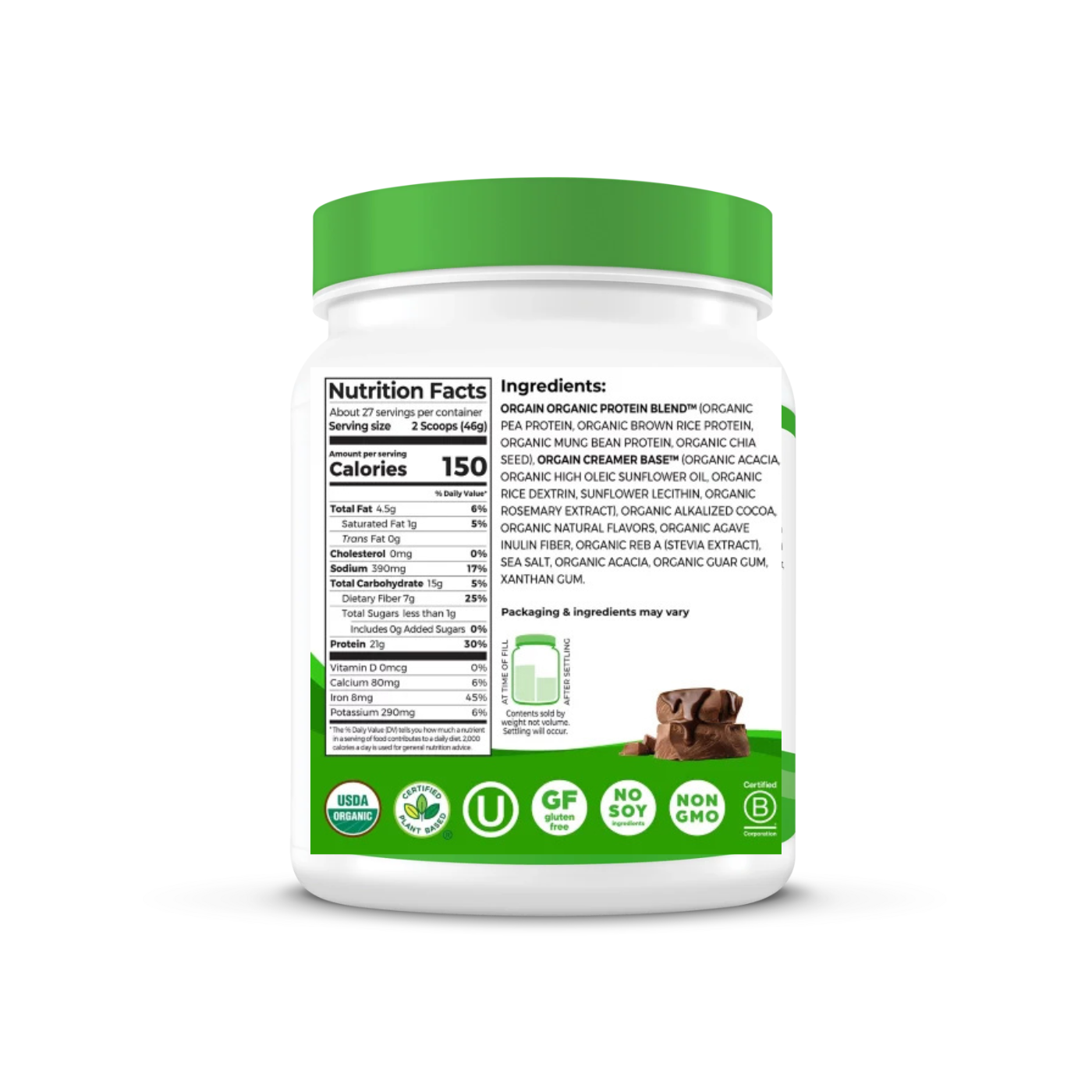 Organic Protein Plant Based 1 lb Chocolate