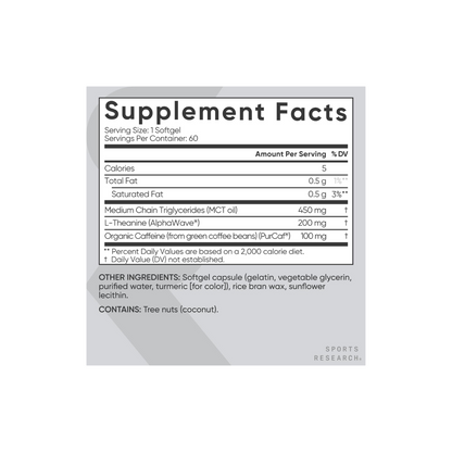 L- Theanine + Caffeine 60 softgels