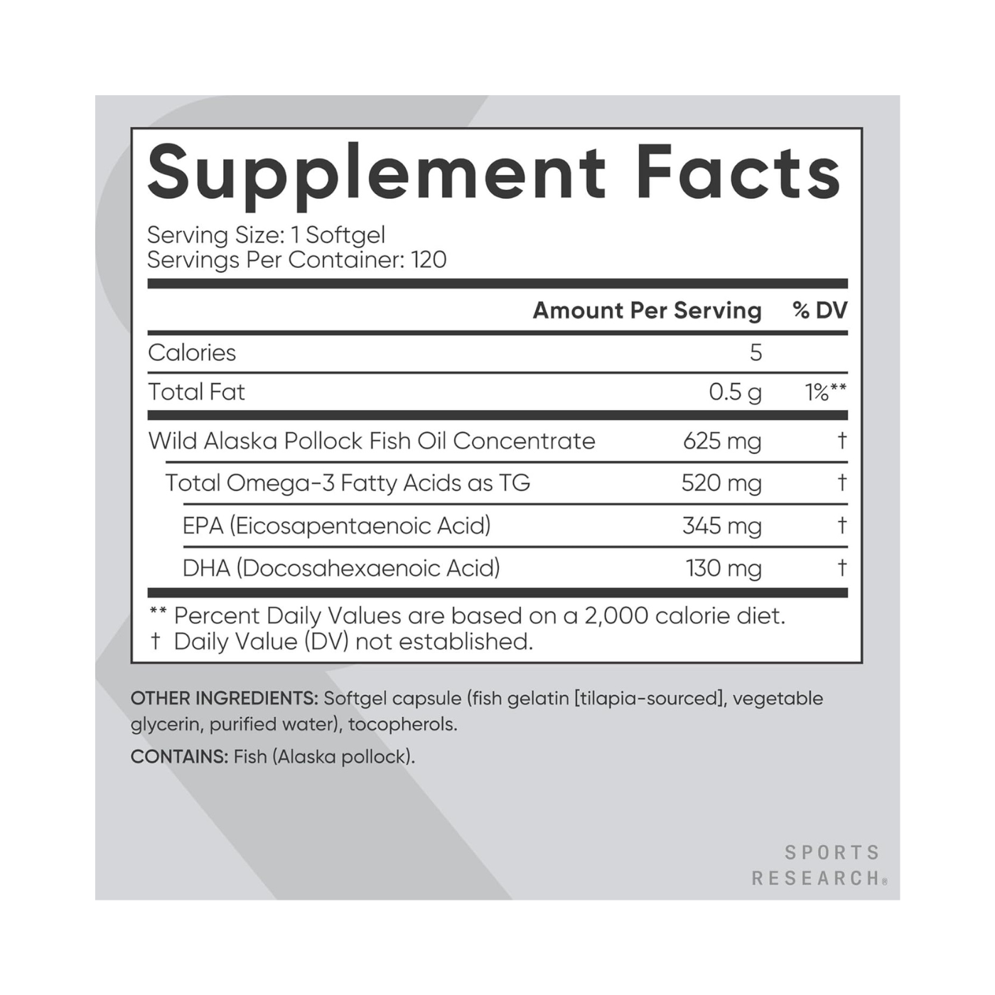 Omega-3 Fish Oil Alaskaomega Mini 625mg