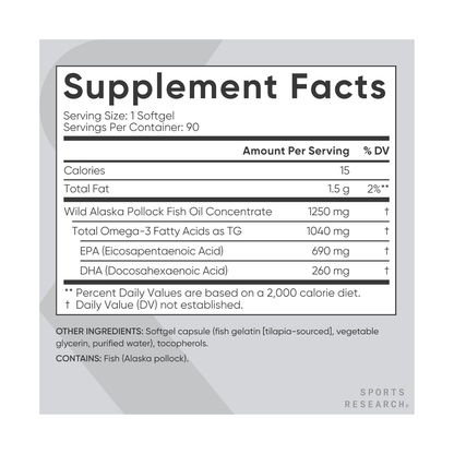 Omega 3 Fish Oil 1250mg + D3