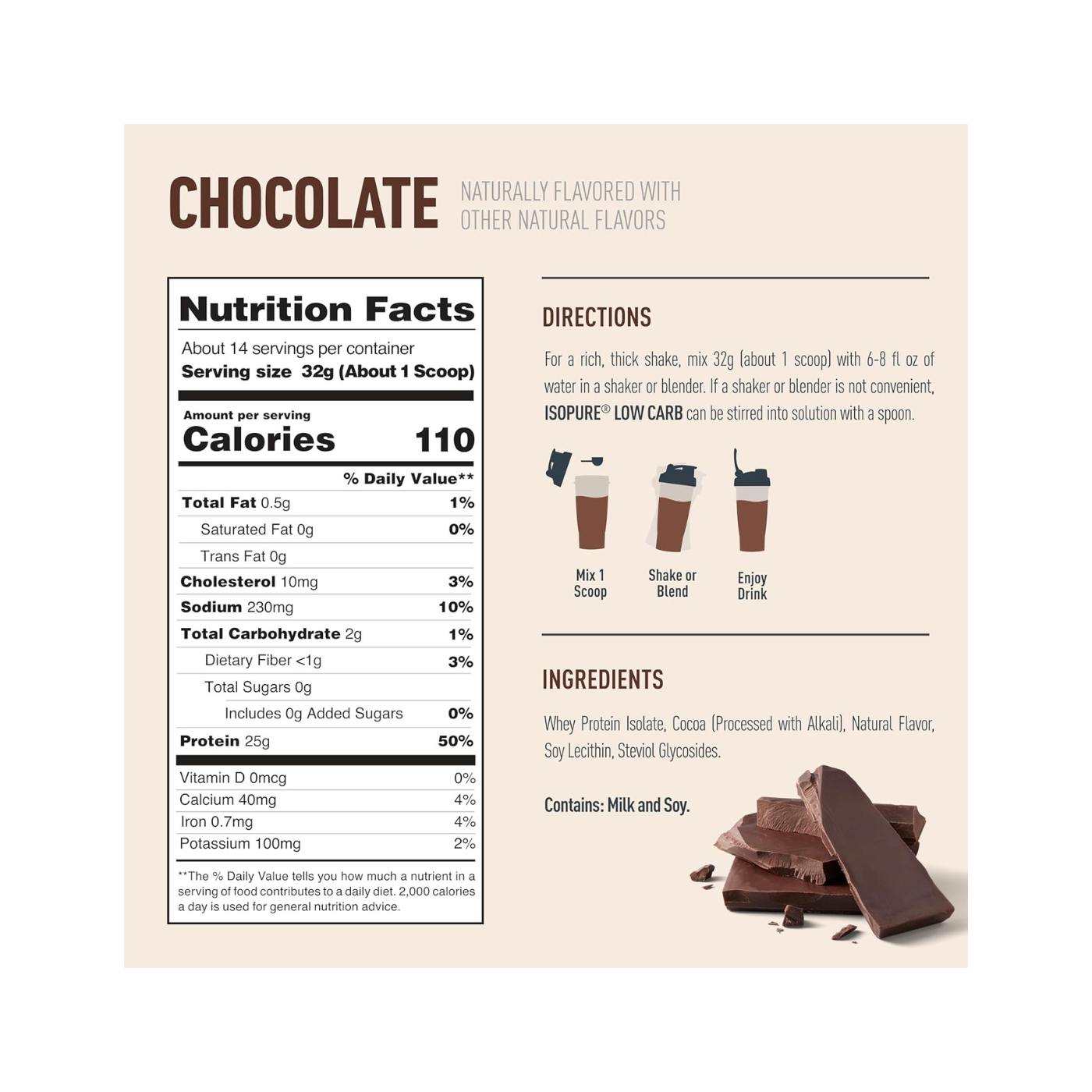 Isopure Low Carb Chocolate 1Lb