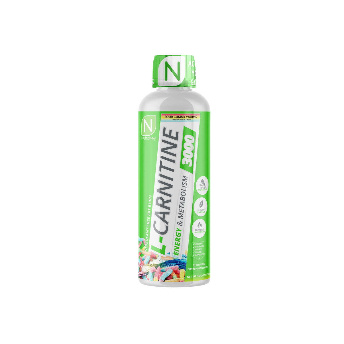 L-Carnitine 300 Sour Gummy Worms
